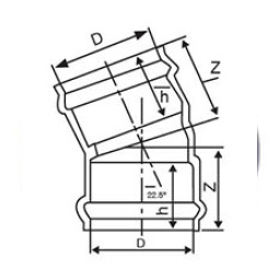 Diagram Bend 22.5° PVC SNI RRJ Swallow