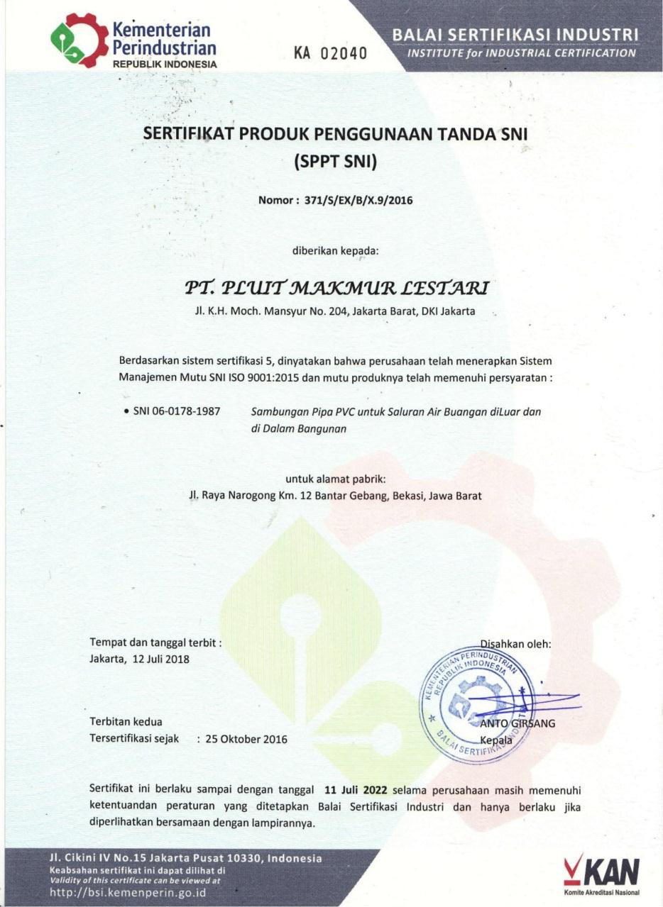 sertifikat sni 06-0178-1987