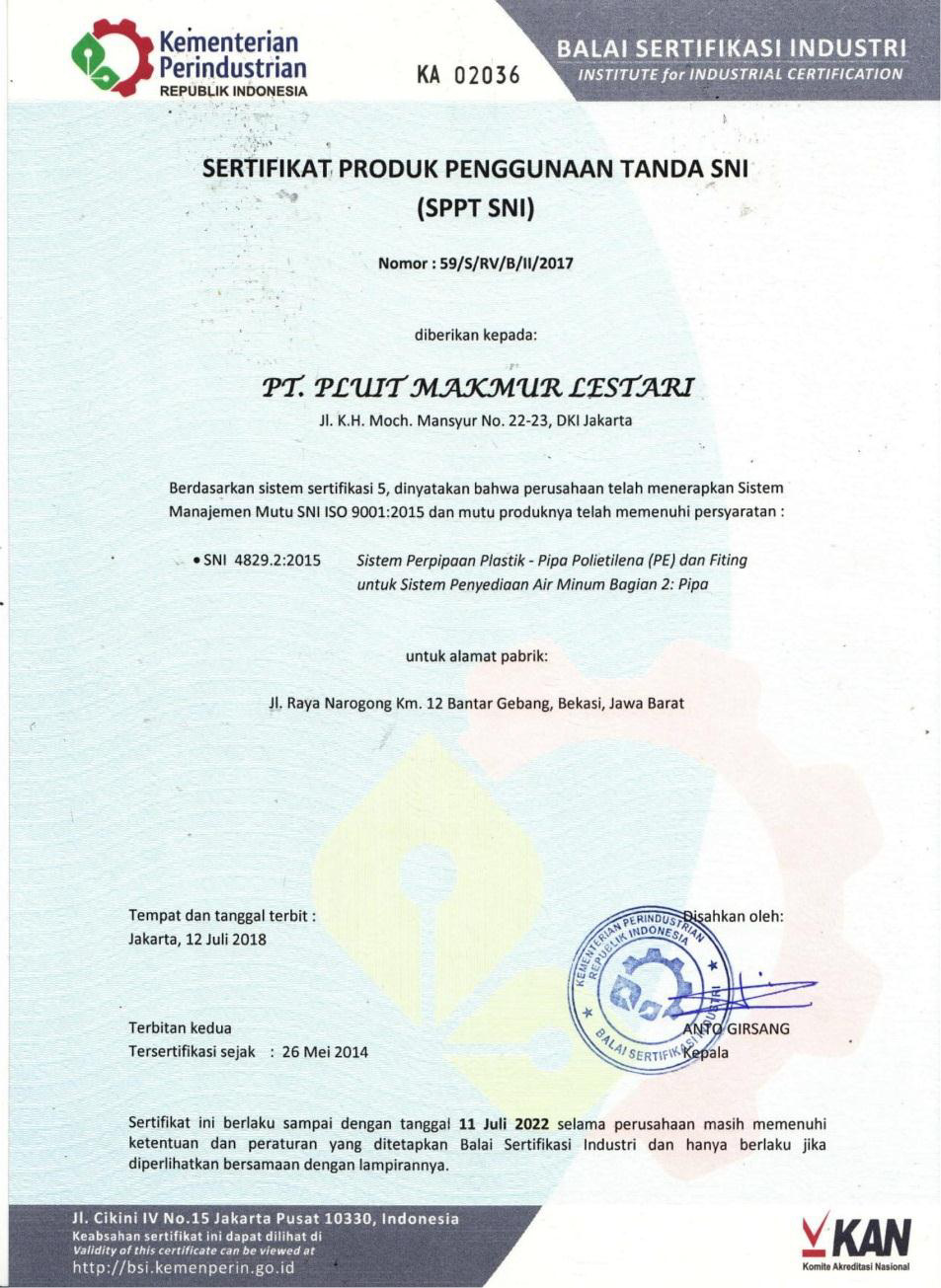 sertifikat sni 4829-2-2015
